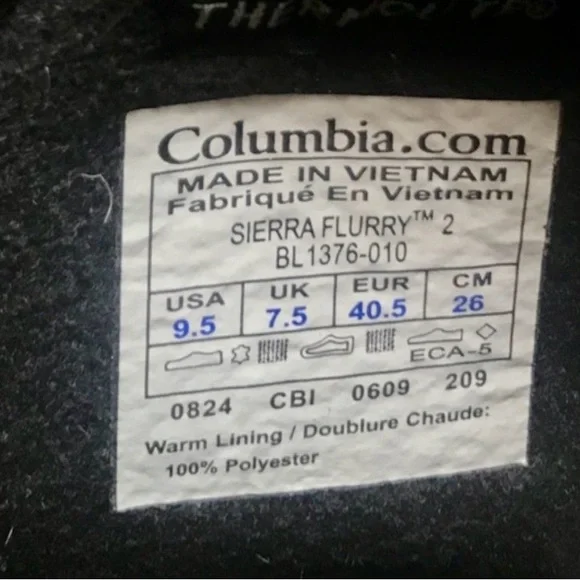 Columbia Silver & Black Slip On Winter Boots 9.5 - Picture 9 of 11
